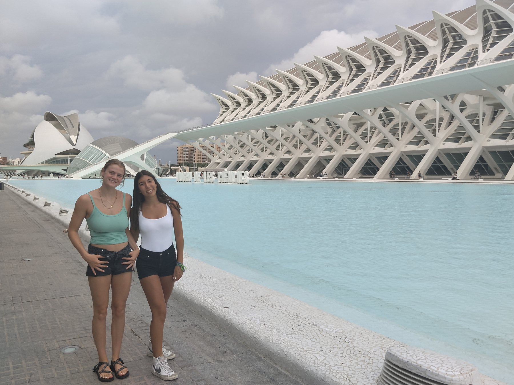 Addilyn and her exchange partner at the City of Arts and Sciences in Valencia, Spain